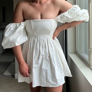 7 For All Mankind Strapless White Dress